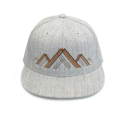Hat - Mountain Range - Grey - Flat Bill Snapback