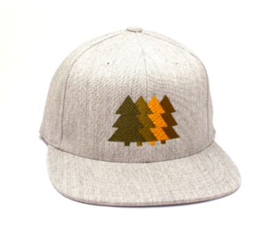 Hat - 4 Trees - Grey - Curved Bill Snapback
