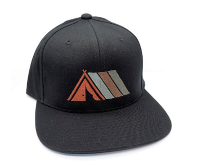 Hat - Tent - Black w/Colors - Flat