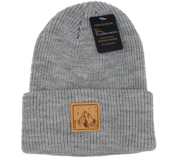 Beanie - Leather Patch Mnts & Stars