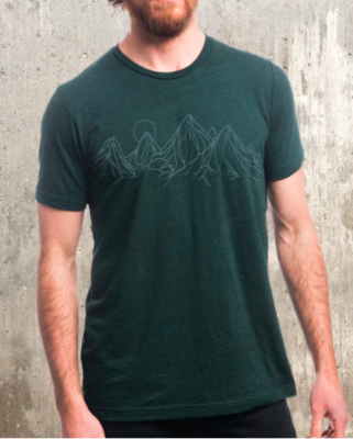 Tshirt - Mountain Contours Green