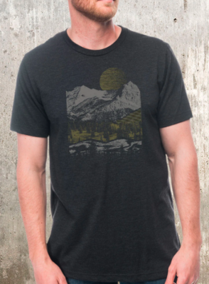 Tshirt - Mountain Duotone - Tri Black