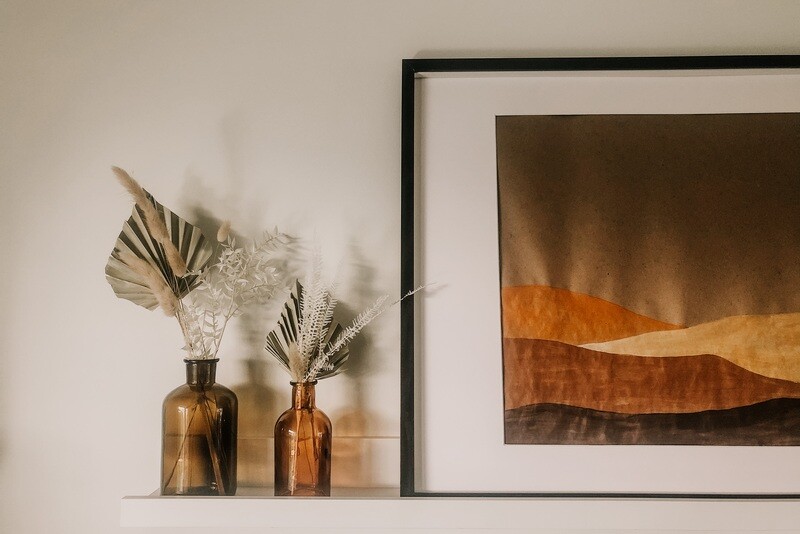 Amber Vase Arrangement