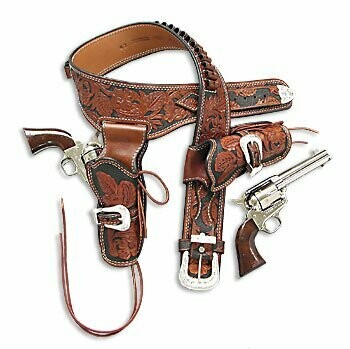 Hollywood Western Classic Series Cross Draw Holster w/Full Carve and Black  Background