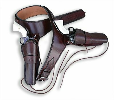 Hollywood Western Classic Series Holster Buscadero Double Holster Drop Loop