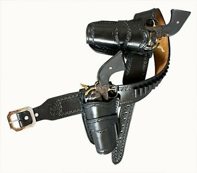 Hollywood Western Classic Series Holster w/Diamond Print and Floral Border  Tooling
