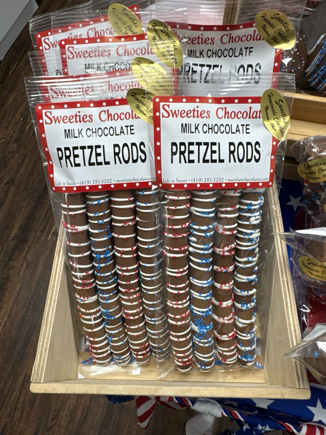 USA Milk Chocolate Pretzel Rods
