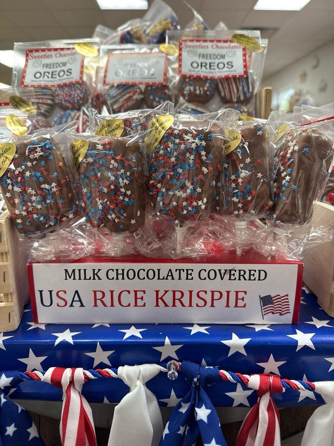 Milk Chocolate Covered USA Rice Krispie Treat