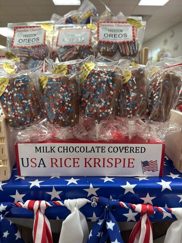 Milk Chocolate Covered USA Rice Krispie Treat