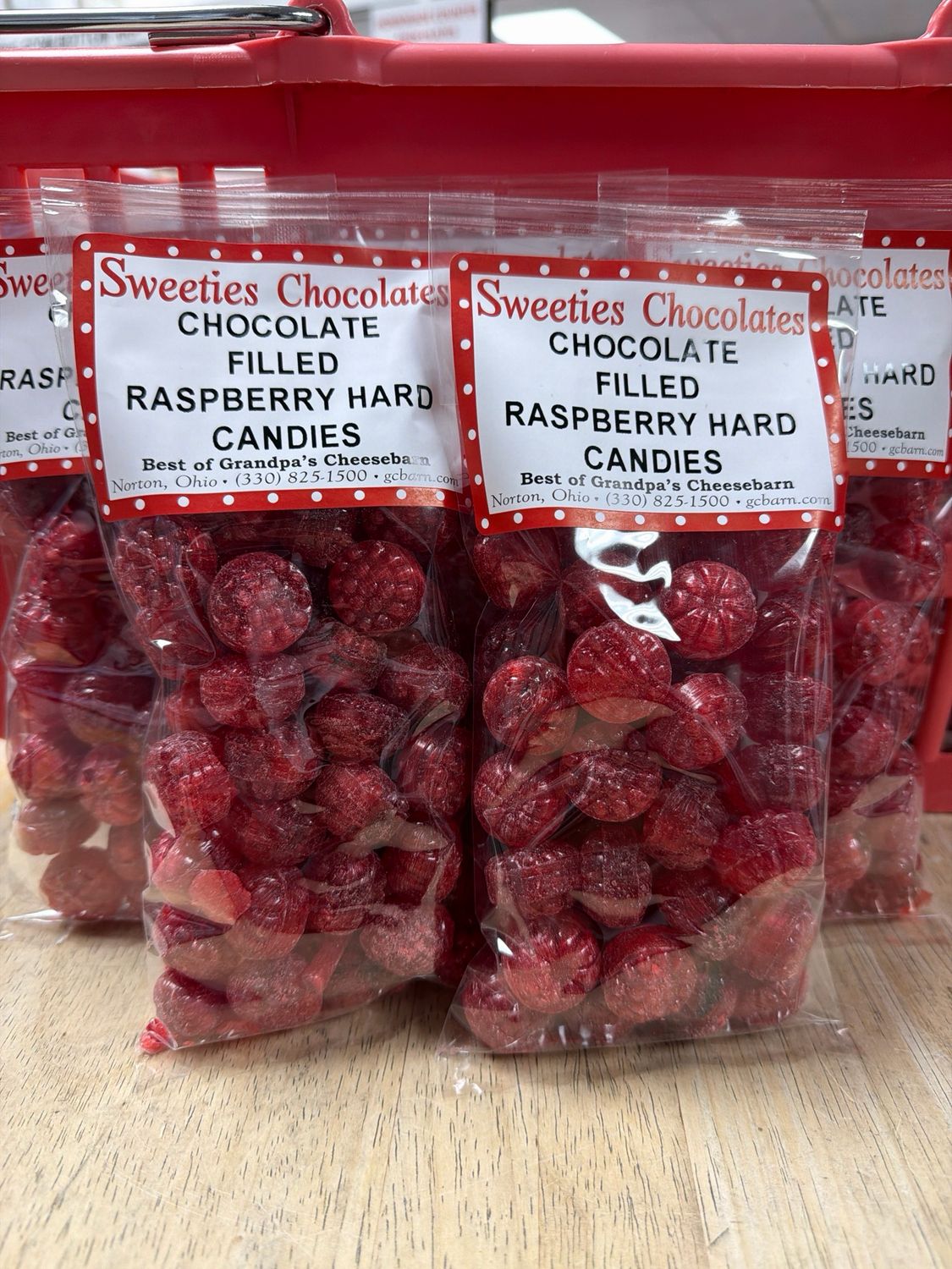 Chocolate Filled Raspberry Hard Candies