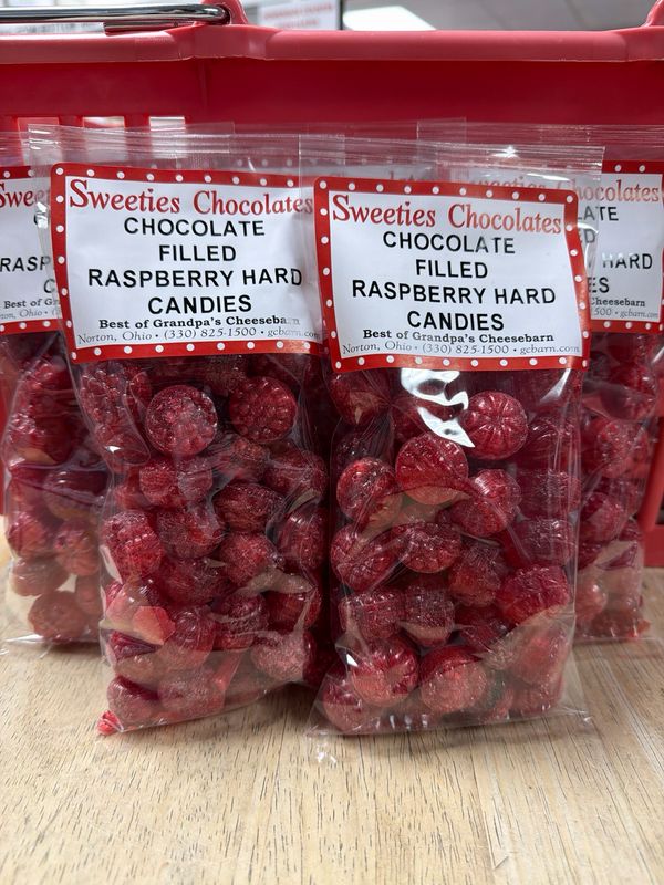 Chocolate Filled Raspberry Hard Candies
