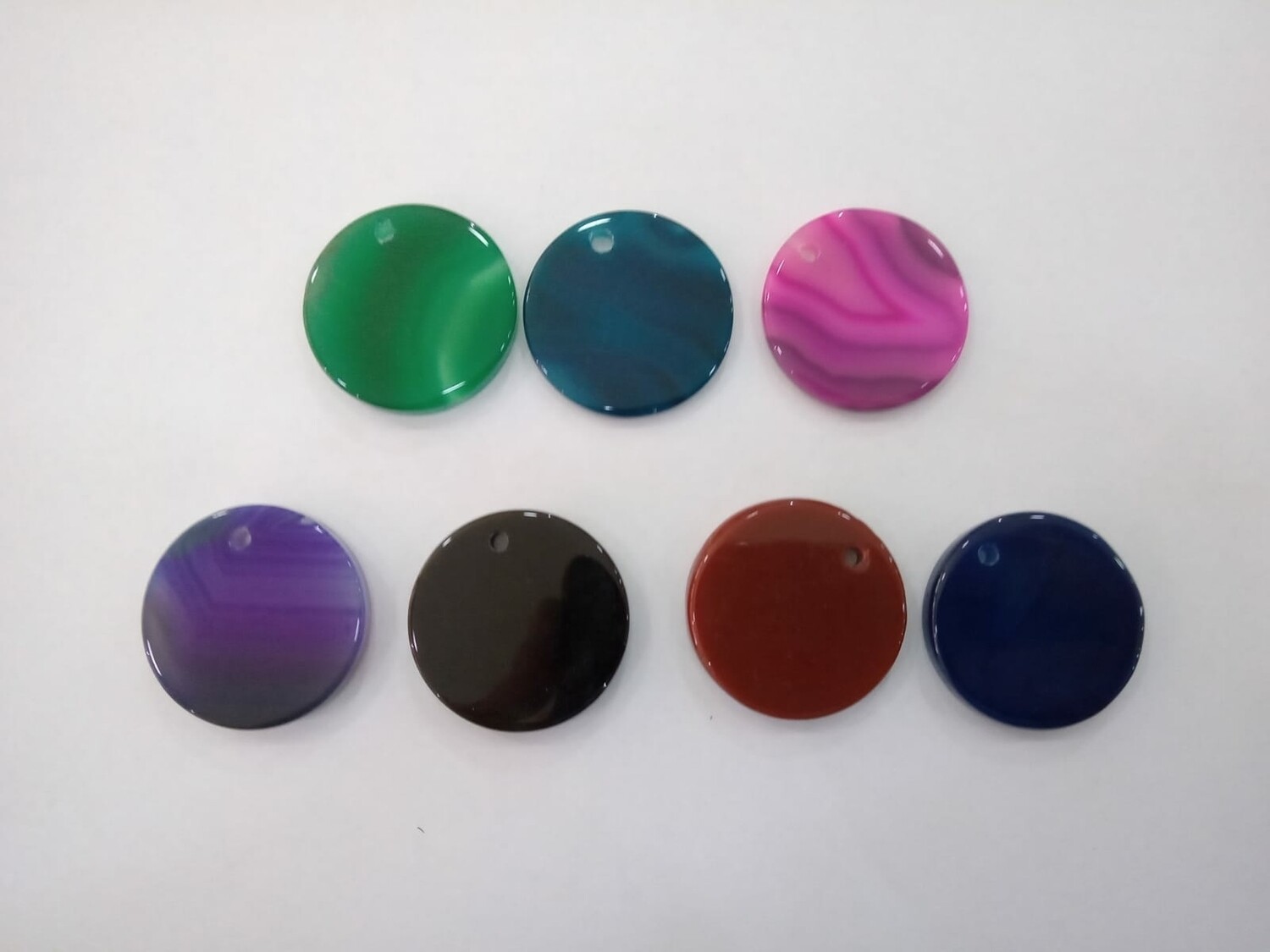 Ágata perforadas para dije de 30mm