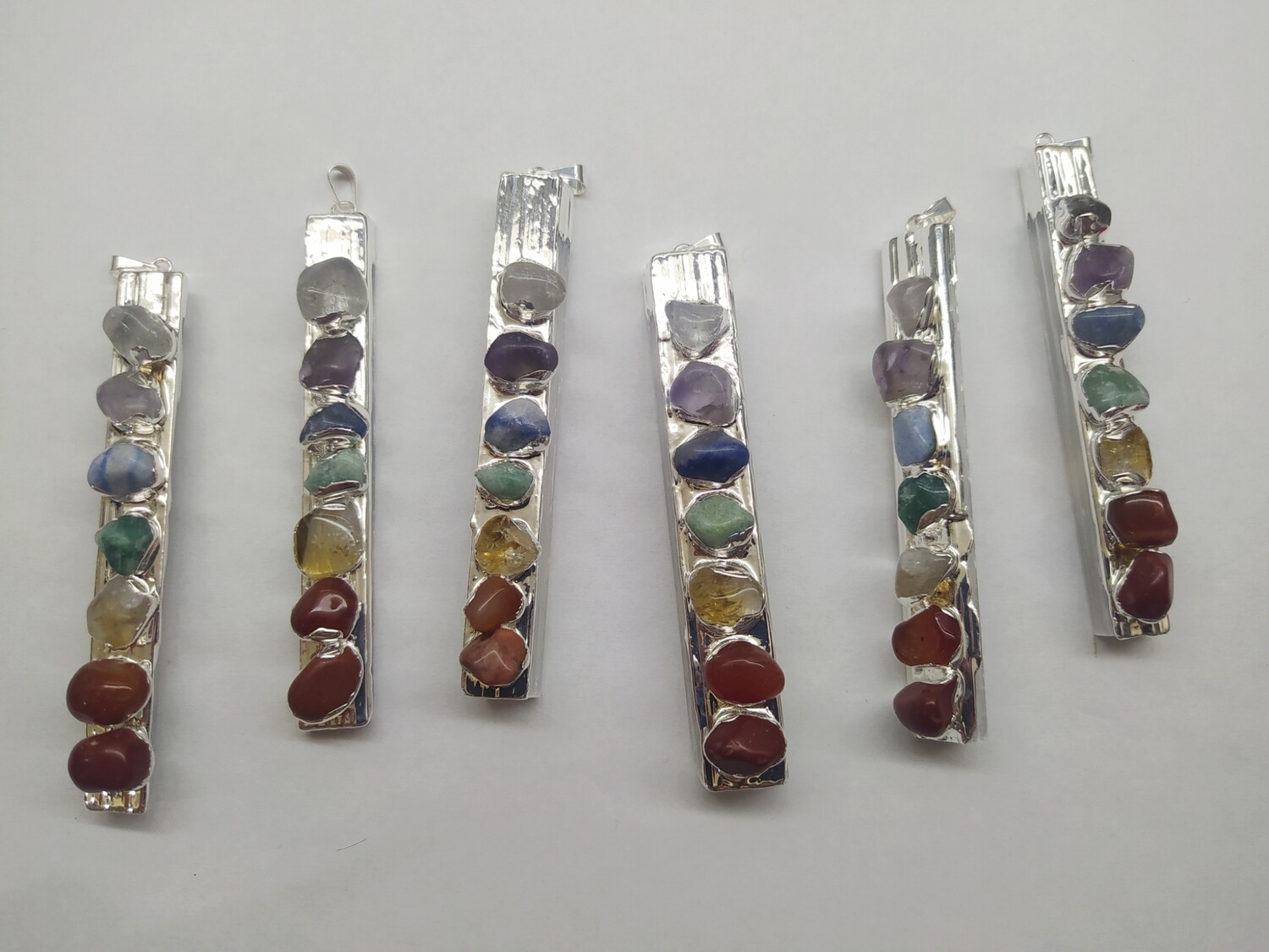 Dije selenita con baño grandes 7 chakras