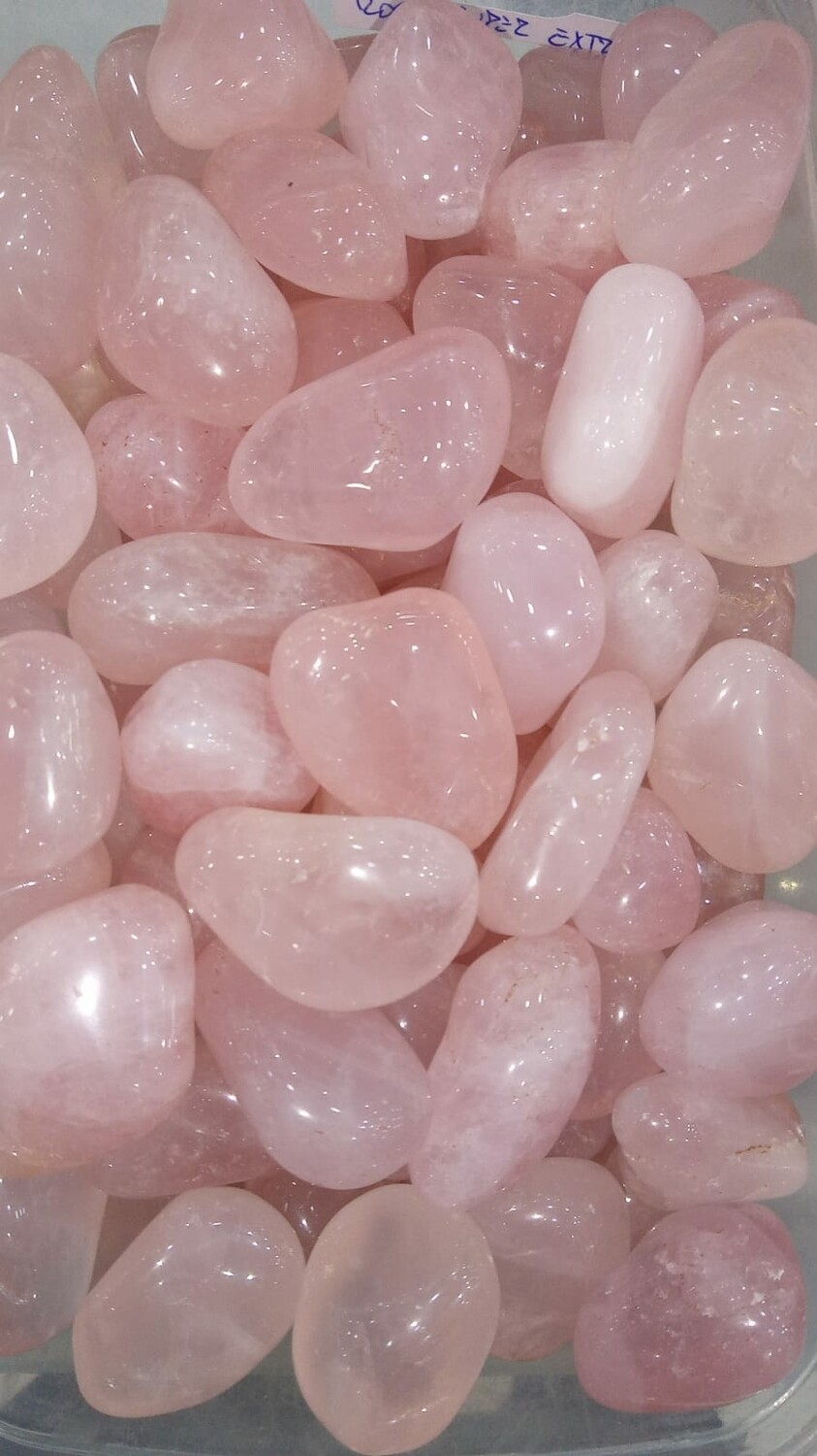 Cuarzo rosa rolada A por 100grs