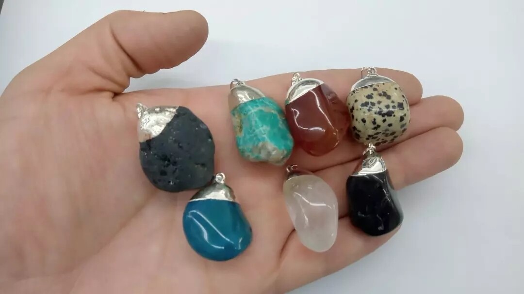 dijes roladas grandes con baño de plata