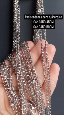 Pack cadena acero quirúrgico codCA59 45cm