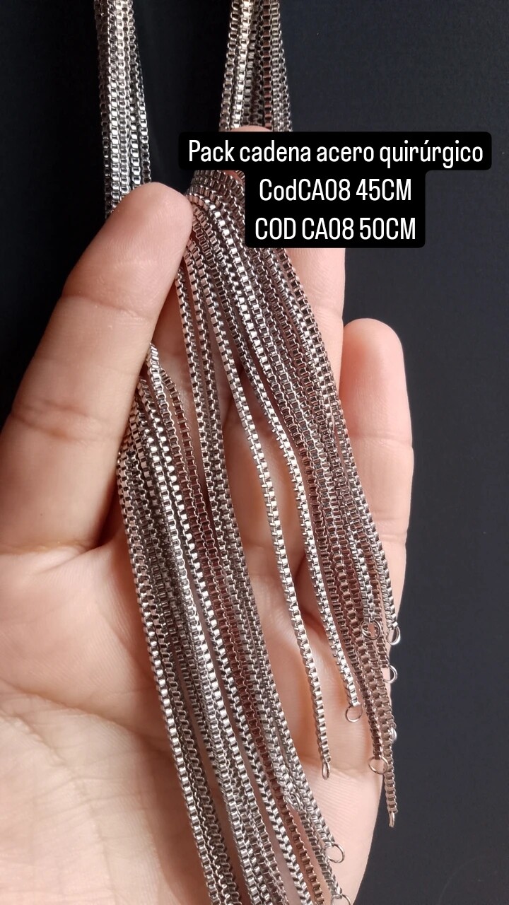 Pack cadena acero quirúrgico cod CA08