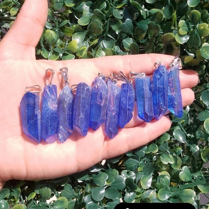 Dijes cuarzo aqua aura