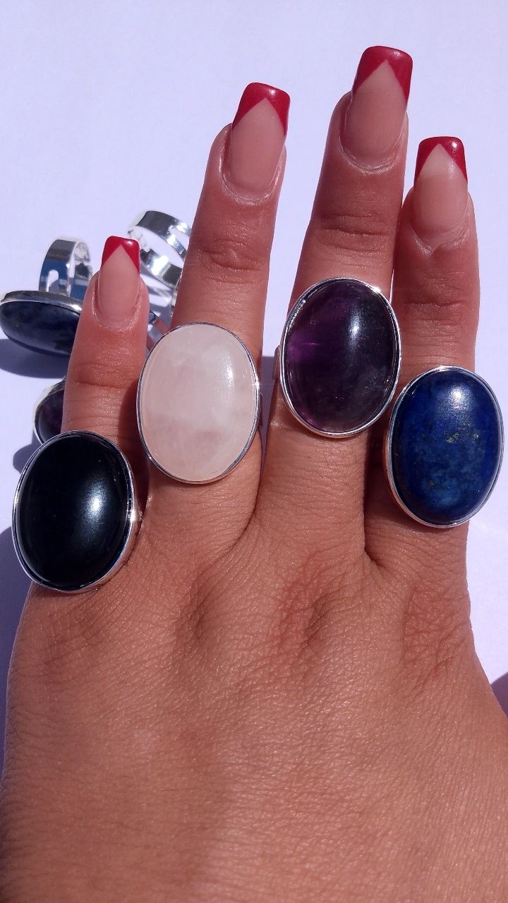 anillos con baño de plata oval 18*25mm