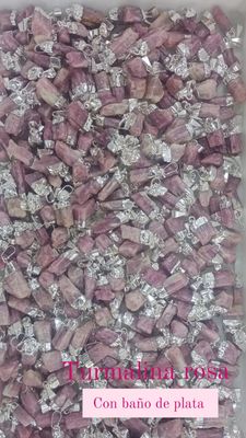 Turmalina rosa con baño de plata