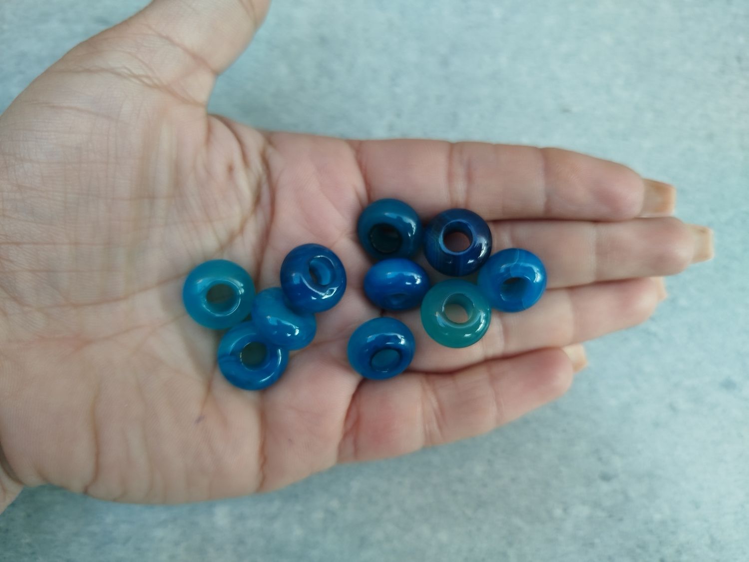 Donitas 14mm agata turquesa