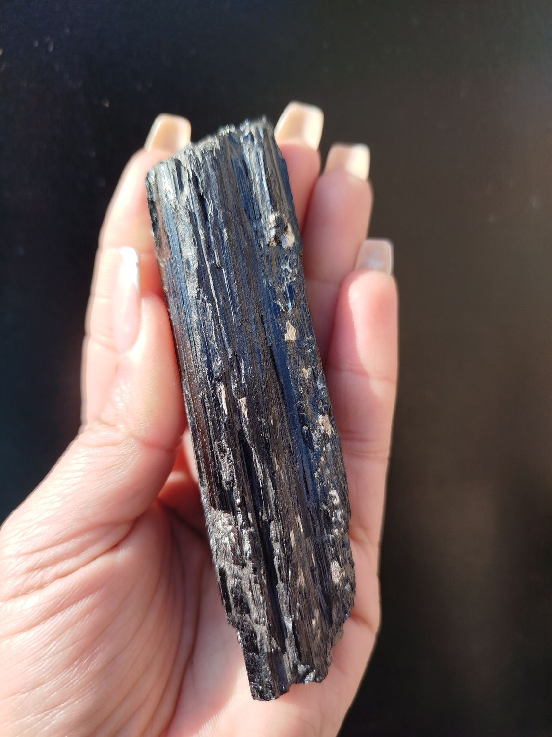 Vara turmalina negra (110g) 10cm x 2,5cm