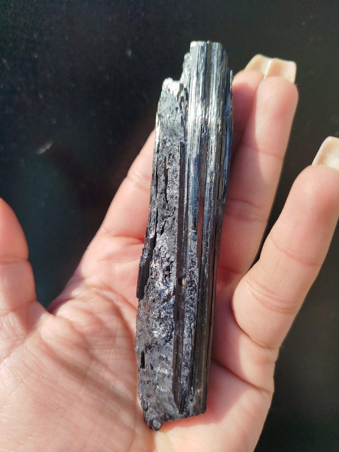 Vara turmalina negra (95g) 11cm x 2cm