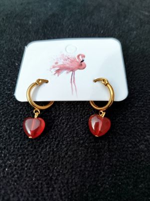 Arito Acero dorado corazón Agata cornalina
