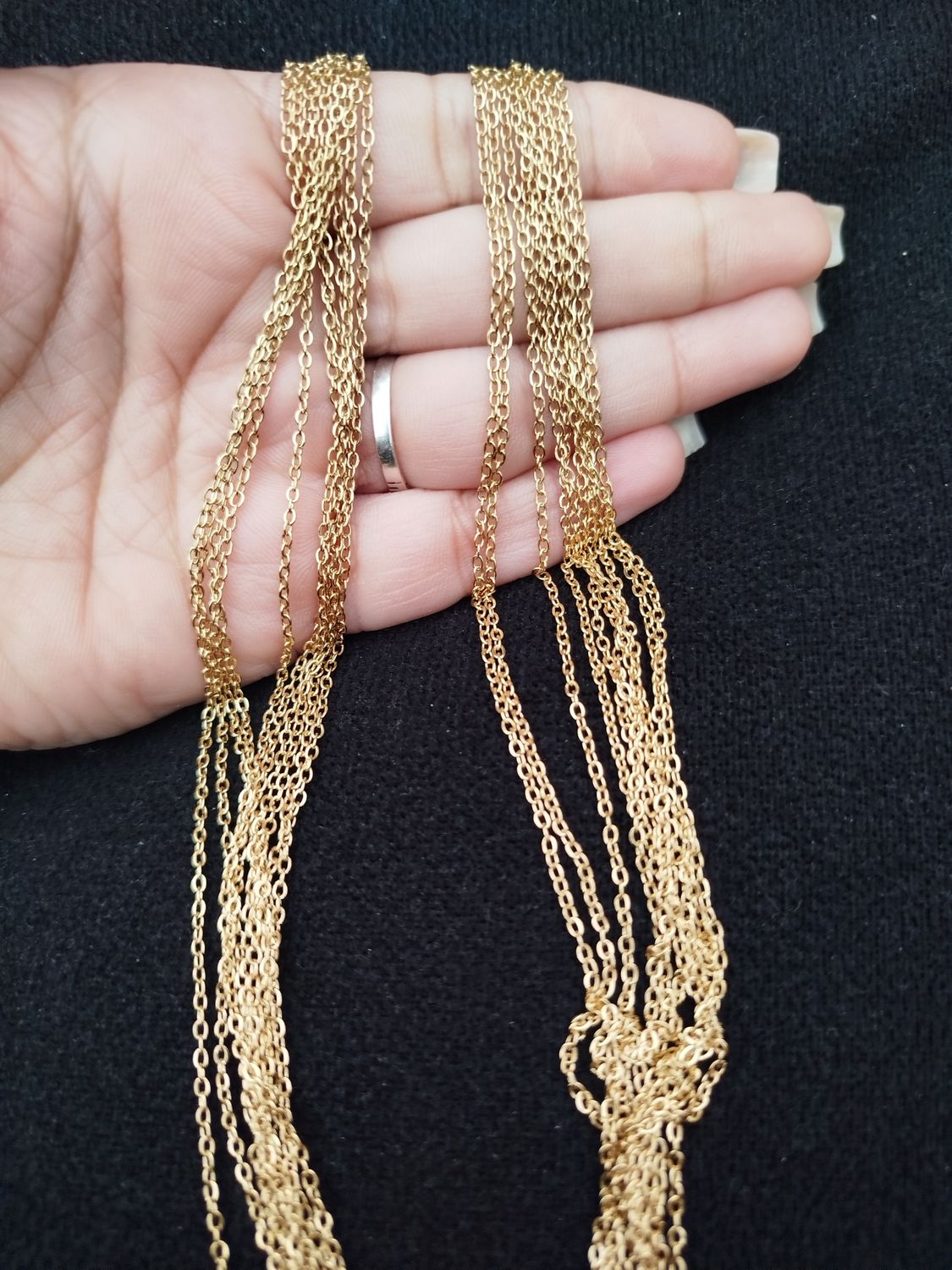 Pack cadena por 10u acero dorado 45cm