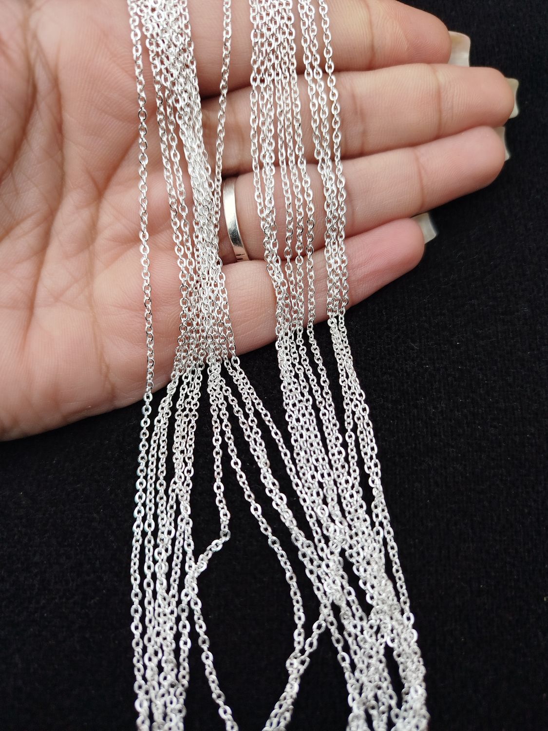 Pack cadena por 10u acero blanco 45cm