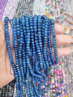 Tiras Donitas Facetadas azul1 4mm