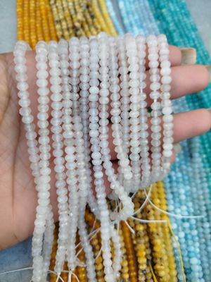 Tiras Donitas Facetadas blancas 4mm