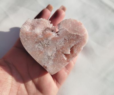 Corazón Amatista rosa 165g