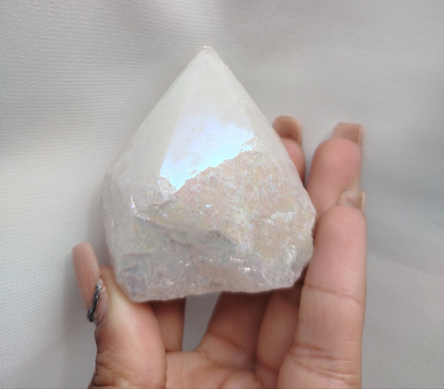 Punta guardiana cuarzo aura angel 130g