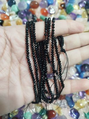 Tiras Donitas Facetadas 3mm negra