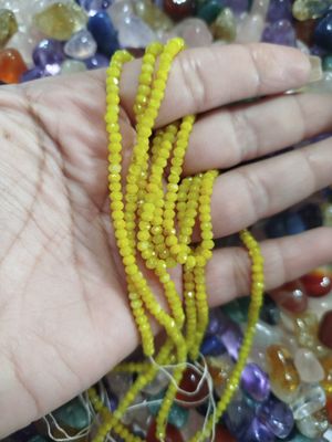 Tiras Donitas Facetadas 3mm amarillo a