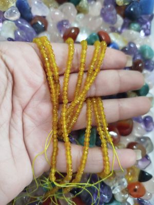 Tiras Donitas Facetadas 3mm amarillas