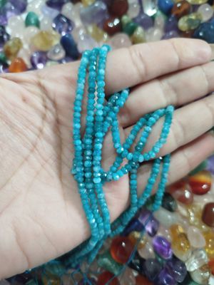 Tiras Donitas Facetadas 3mm aqua