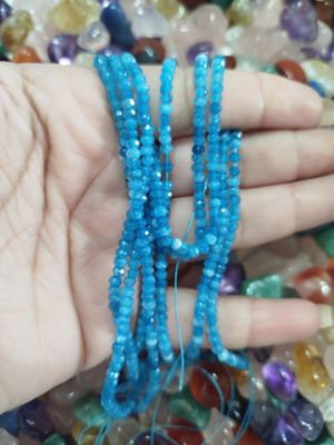 Tiras Donitas Facetadas 3mm celeste