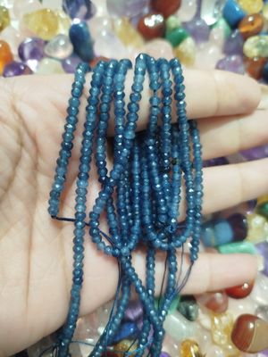 Tiras Donitas Facetadas 3mm azul country