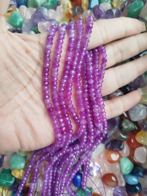 Tiras Donitas Facetadas 4mm púrpura