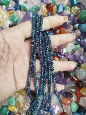 Tiras Donitas Facetadas 4mm azul e