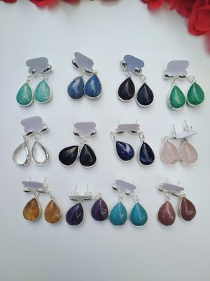 Aritos gotas colgantes con baño de plata