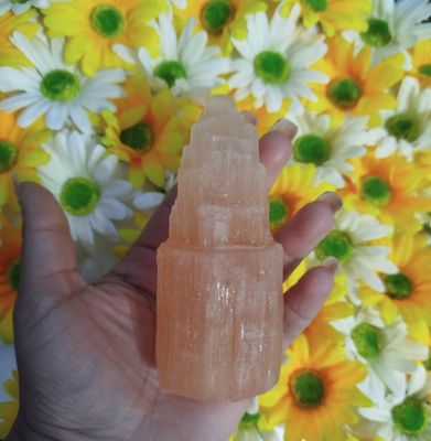 Catedral selenita melocotón 10cm