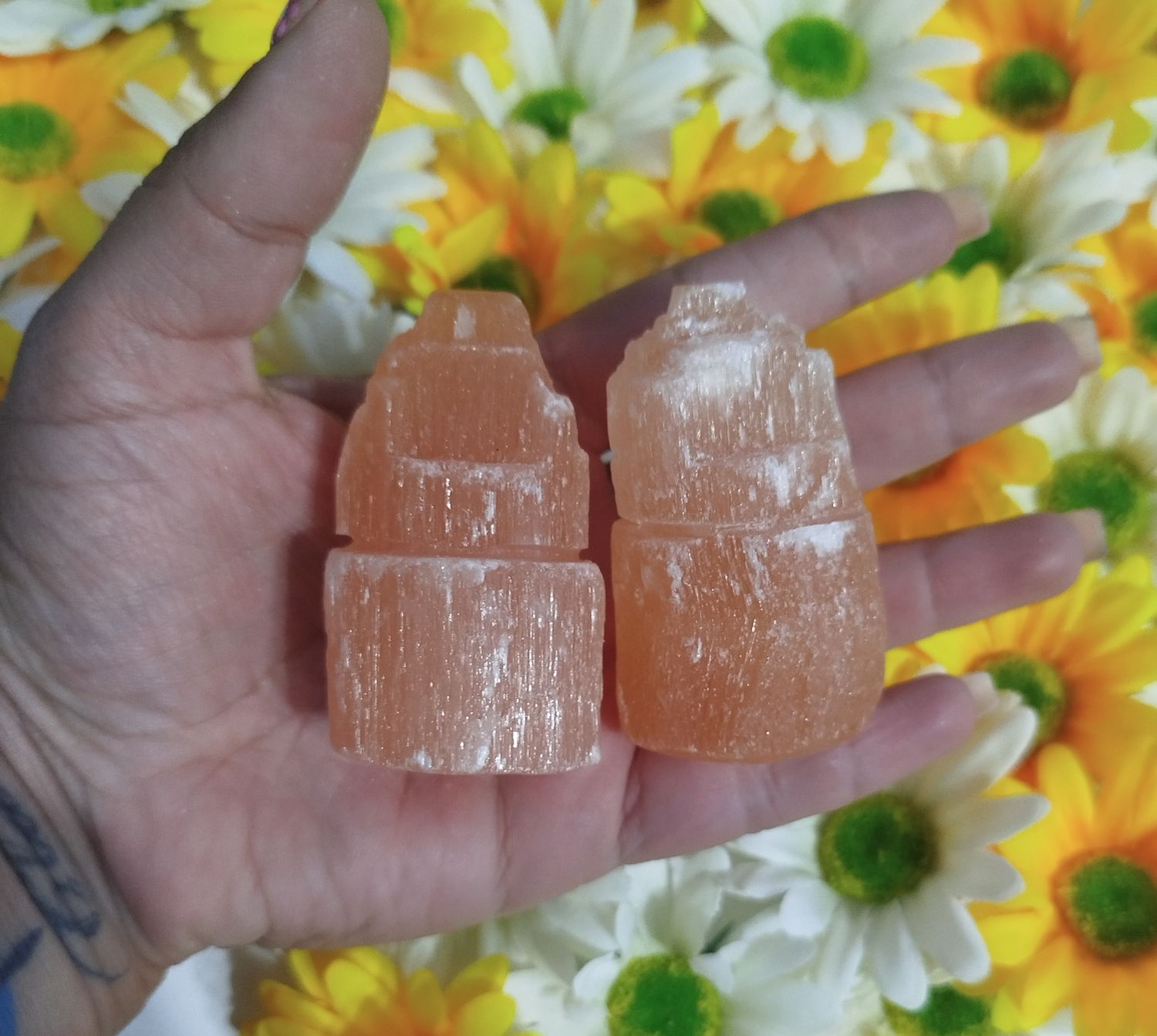 Catedral selenita melocotón 6cm