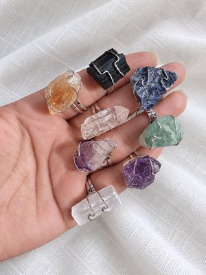 Anillos piedras en bruto