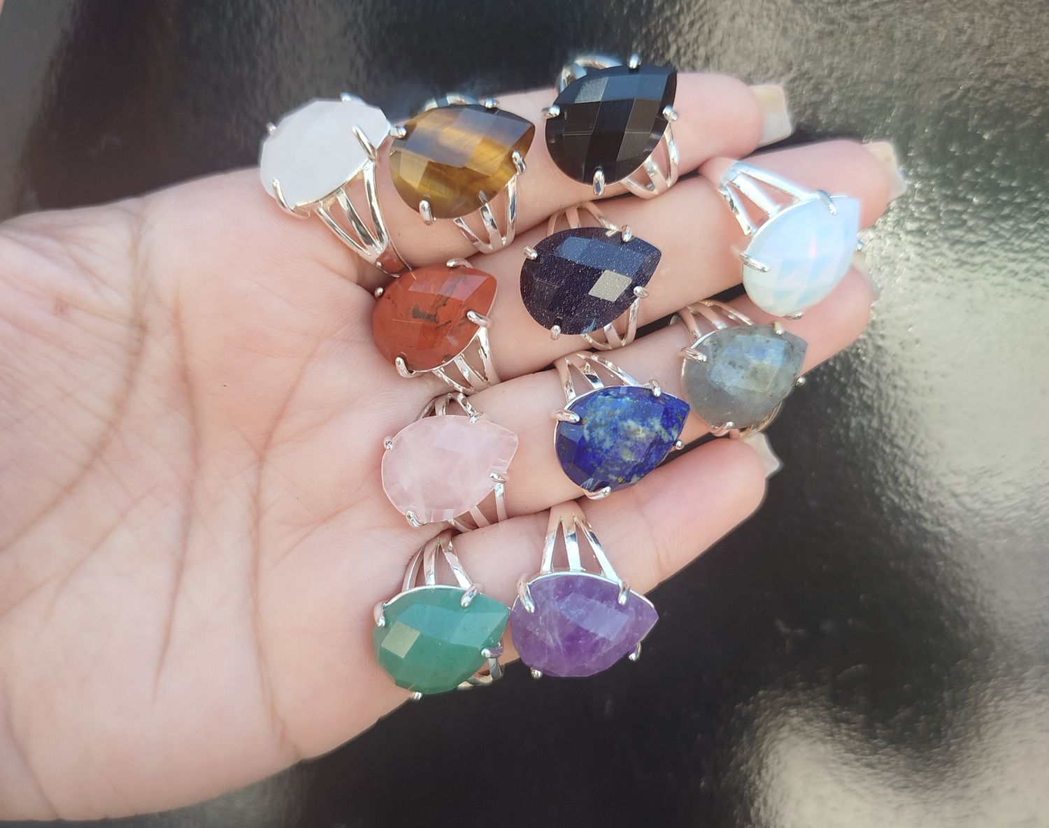 Anillo  Gota Facetada