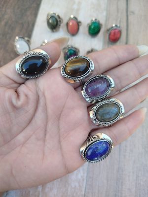 Anillo ovales de alpaca regulables