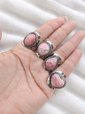 Anillo alpaca rodocrosita 