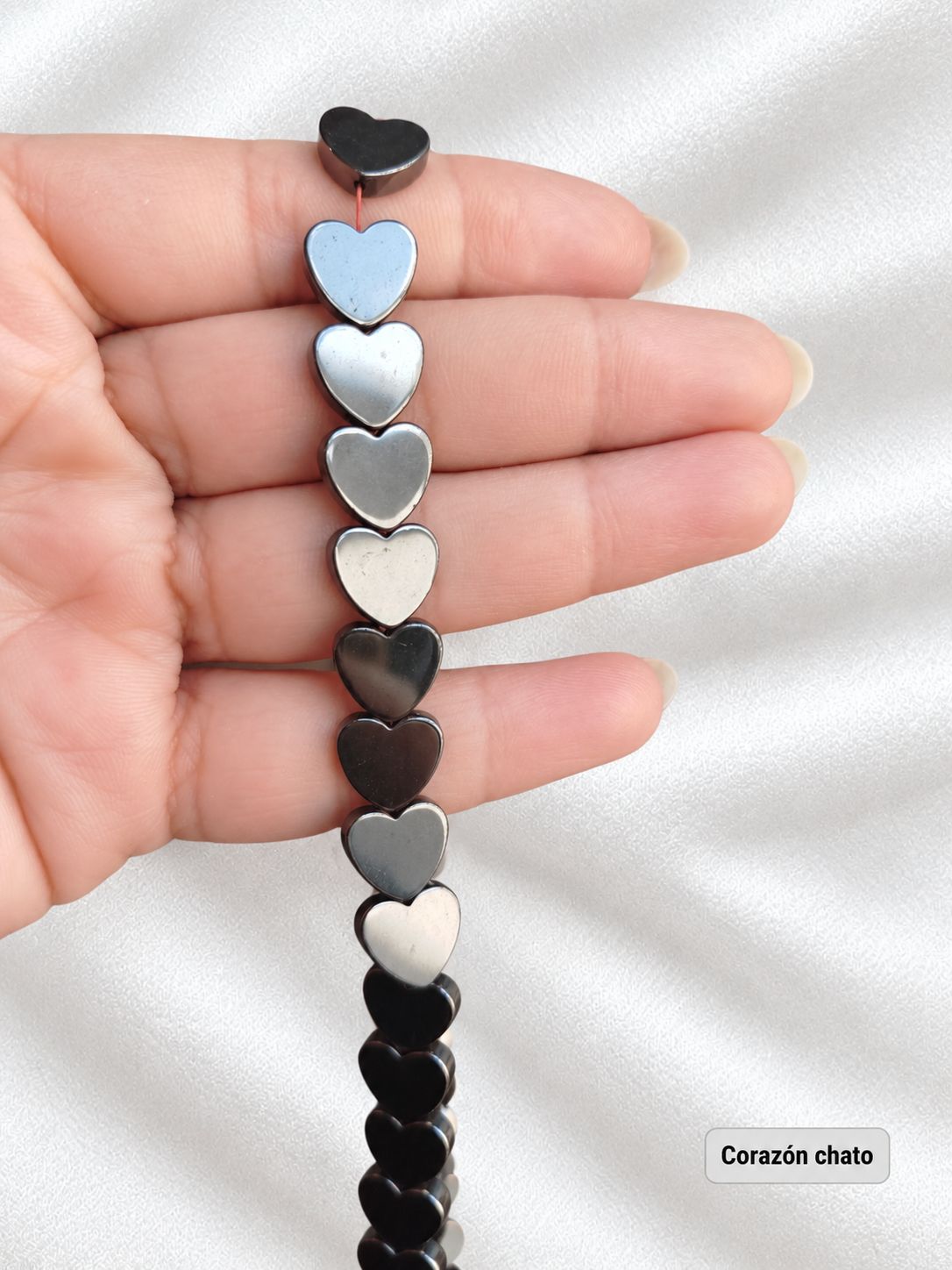 Tiras corazón hematite, Modelos disponibles: Corazon chato